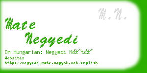 mate negyedi business card